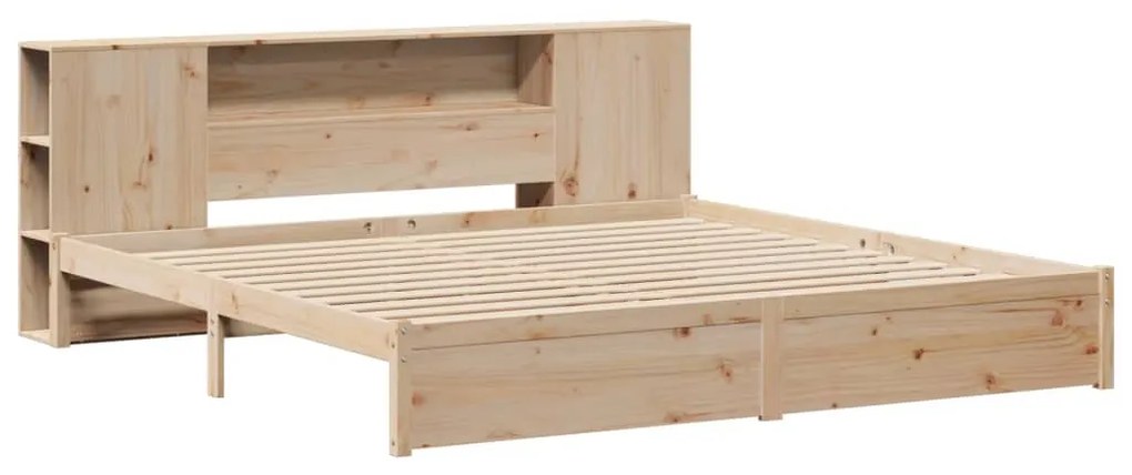 vidaXL Κρεβάτι Βιβλιοθήκη Χωρίς Στρώμα 180x200 εκ Μασίφ Ξύλο Πεύκου