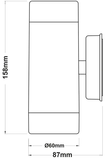 UP-DOWN GREY PP WALL LIGHT GU10Max.2x3W LED IP65 - SL7031G