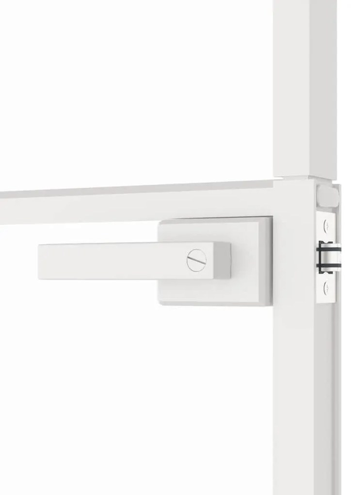 vidaXL Εσωτερική Πόρτα Λευκή 83x201,5 εκ. Ψημένο Γυαλί&amp;Λεπτό Αλουμίνιο