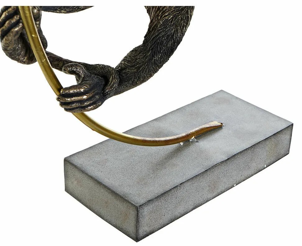 Διακοσμητική Φιγούρα DKD Home Decor 33 x 25 x 48 cm Μαύρο Χρυσό Μαϊμού Σύγχρονη (x2)