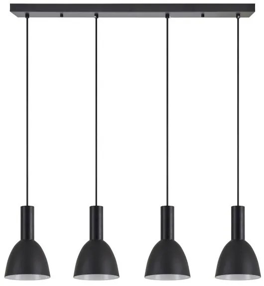 Κρεμαστό Φωτιστικό Οροφής 4xE27 Κώνοι Adept Tube Homelighting-77-8553-Μαύρο 77-8553