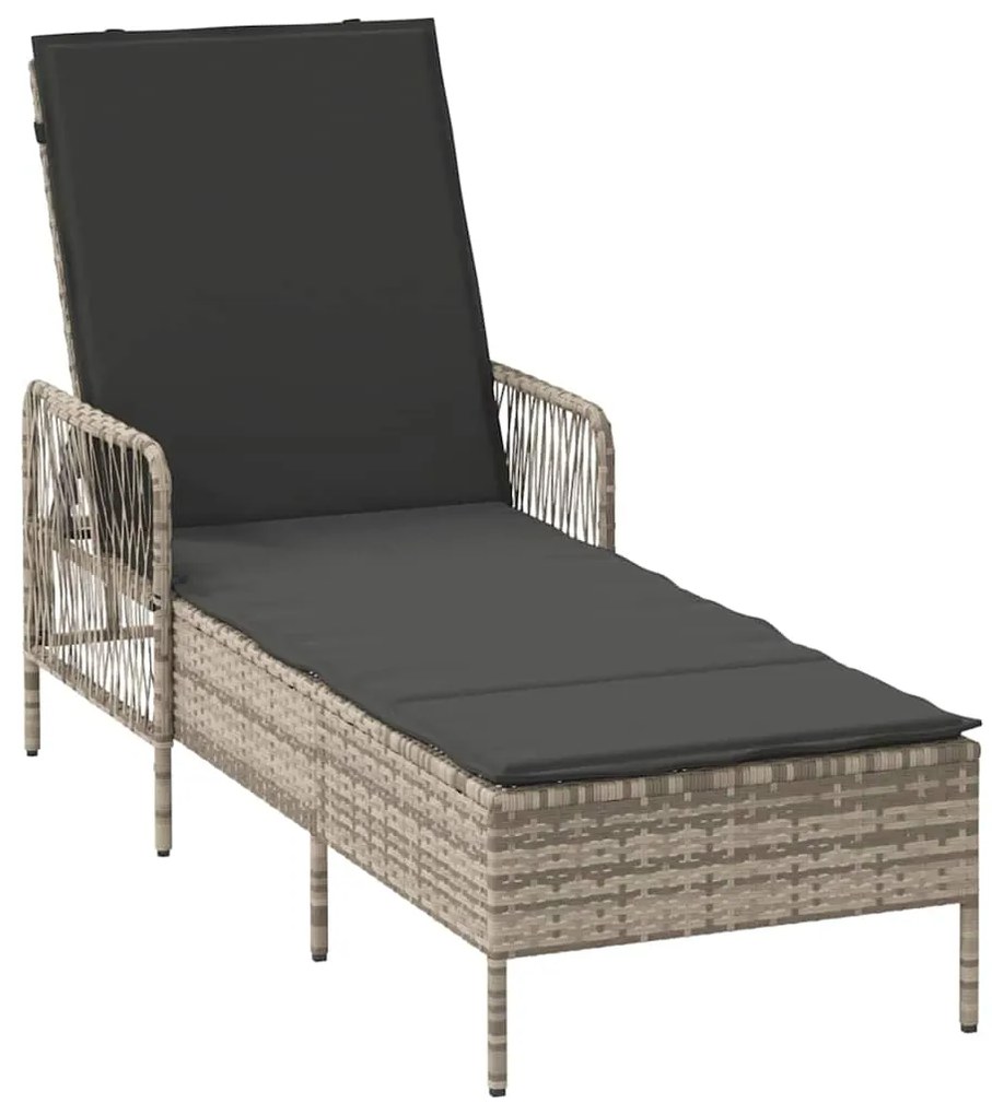 vidaXL Ξαπλώστρα 2 pcs Ανοιχτό γκρι 35 x 35 x 32 εκ. συνθετικό ρατάν