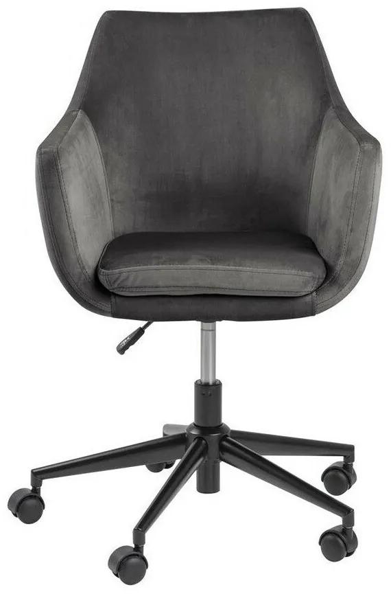 Καρέκλα γραφείου Oakland 322, Σκούρο γκρι, 91x58x58cm, 9 kg, Με ρόδες, Με μπράτσα, Μηχανισμός καρέκλας: Economic | Epipla1.gr