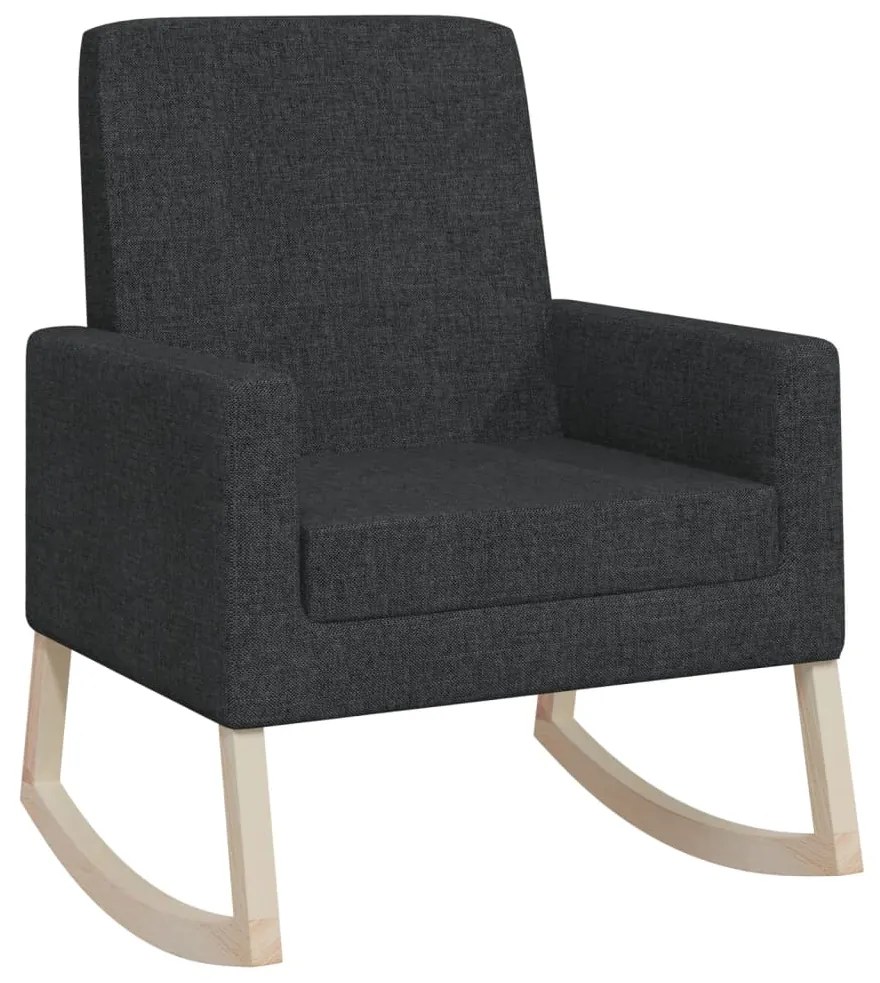 vidaXL Κουνιστή Πολυθρόνα Μαύρη Υφασμάτινη