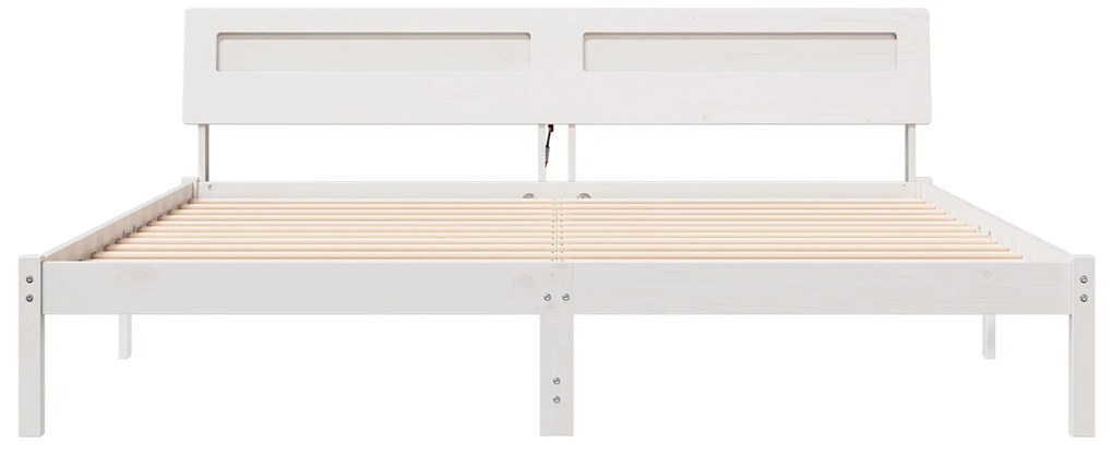 vidaXL Σκελετός Κρεβατιού Λευκό 180 x 200 cm Συμπαγές ξύλο πεύκου