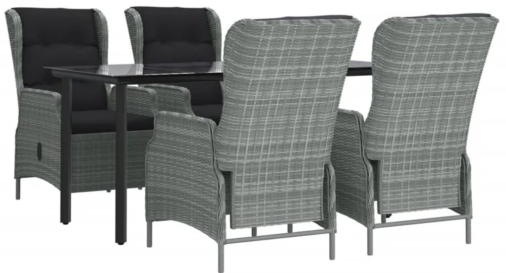 vidaXL Σετ Τραπεζαρίας Κήπου 5 Τεμαχίων Αν. Γκρι από Συνθετικό Ρατάν
