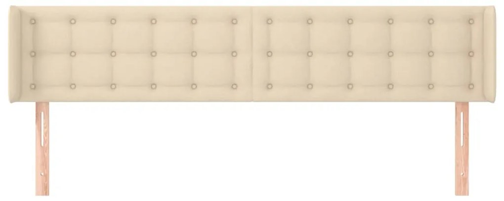 vidaXL Κεφαλάρι με Πτερύγια Κρεμ 203x16x78/88 εκ. Υφασμάτινο