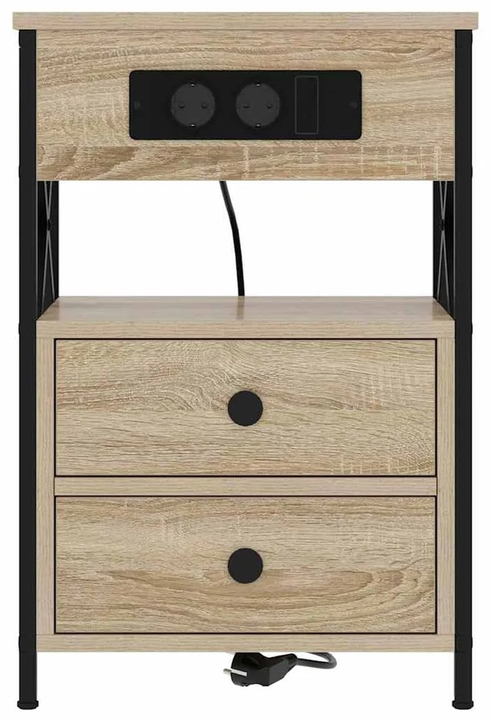 vidaXL Κομοδίνο Δρύς Sonoma 40 x 31 x 60 εκ. Επεξεργασμένο ξύλο