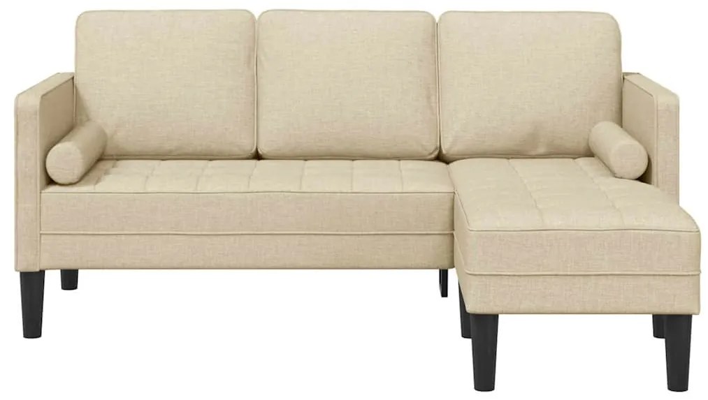 vidaXL Σετ Καναπέ με μαξιλάρι Κρεμ 173 x 131 x 67 εκ Πολυεστέρας