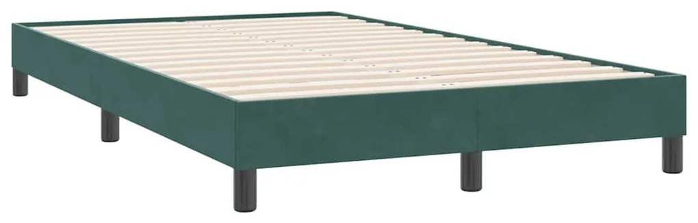 Box Spring κρεβάτι με στρώμα σκούρο πράσινο 120x220cm Βελούδινο - Πράσινο