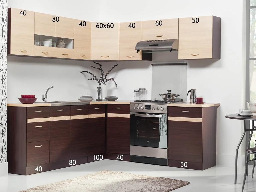 Σετ κουζίνας Econ 123, 210cm, Πάγκος, Πλαστικοποιημένη μοριοσανίδα, Γωνιακός | Epipla1.gr