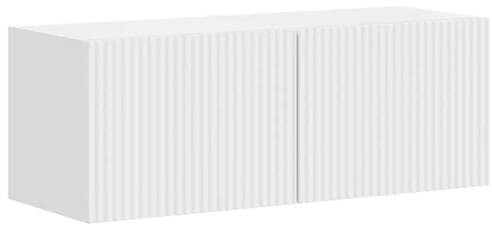 vidaXL Ντουλάπι Τηλεόρασης Τοίχου Επιτοίχιο 2 pcs Λαμπερό Λευκό