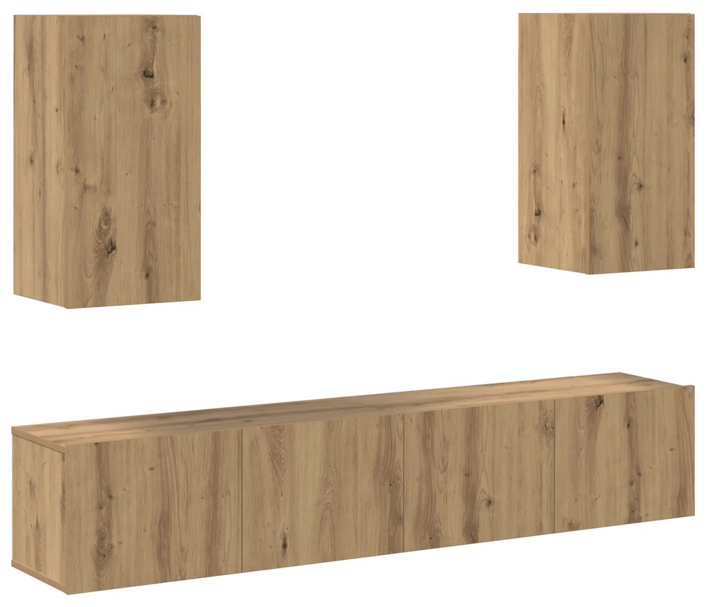 vidaXL Σετ επίπλου τηλεόρασης 4 pcs artisan δρυς Μέγεθος: Μεσαίο