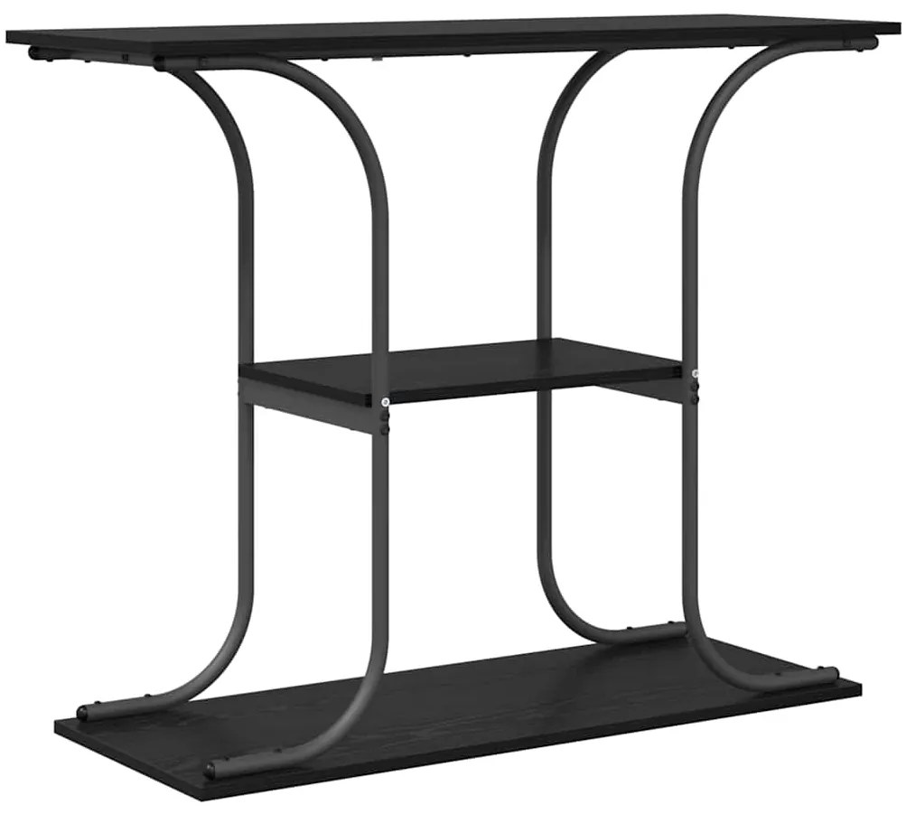 vidaXL Τραπέζι κονσόλας με ράφι Μαύρη δρυς 101 x 35 x 80.5 εκ