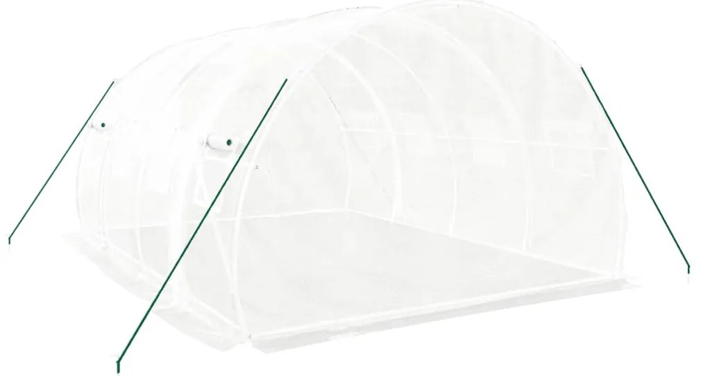 vidaXL Θερμοκήπιο με Ατσάλινο Σκελετό Λευκό 12 τ.μ. 4 x 3 x 2 μ.