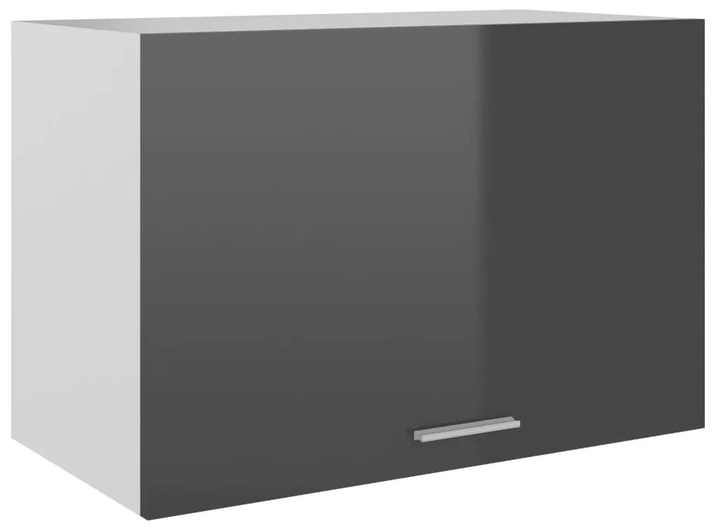 vidaXL Ντουλάπι Κρεμαστό Γυαλιστερό Γκρι 60x31x40 εκ. Μοριοσανίδα