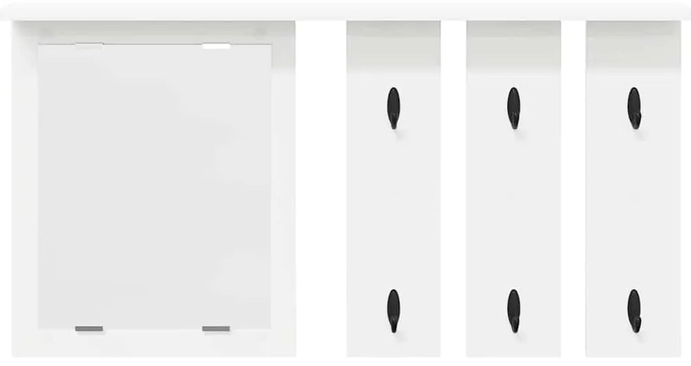 vidaXL Τοίχου Κρεμάστρα Λευκό 85 x 10 x 45 εκ. Επεξεργασμένο ξύλο