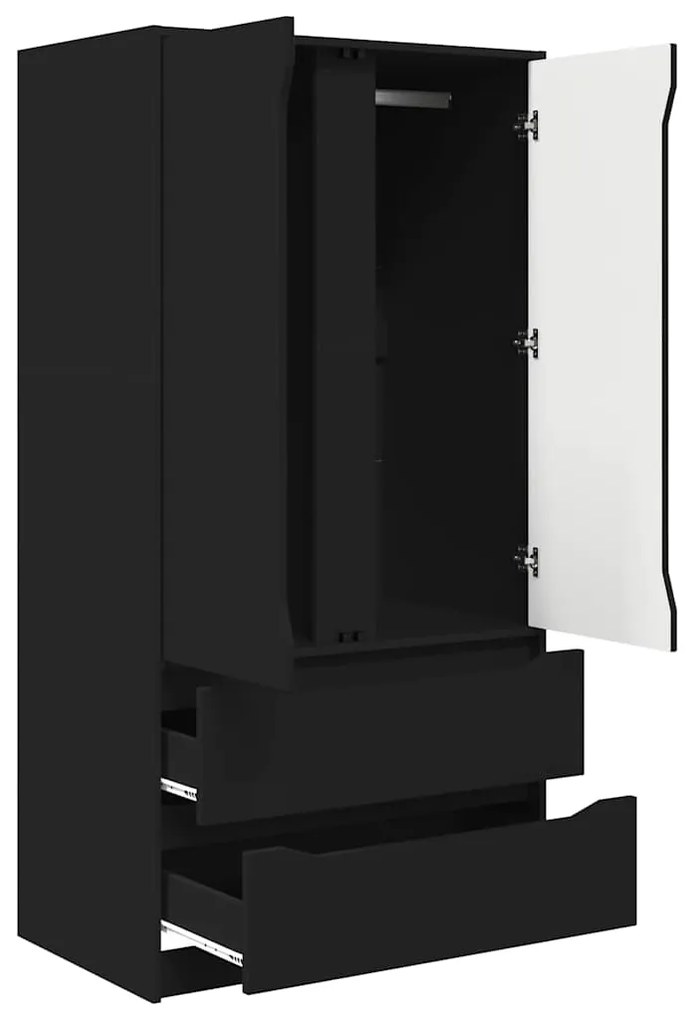 vidaXL Ντουλάπι Μπάνιου Μαύρο 79,5 x 49 x 156 εκ Επεξεργασμένο ξύλο