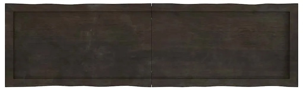 vidaXL Επιφ Τραπεζιού Αν Καφέ 140x40x(2-4)εκ.Ακατέργ. Μασίφ Ξύλο Δρυός