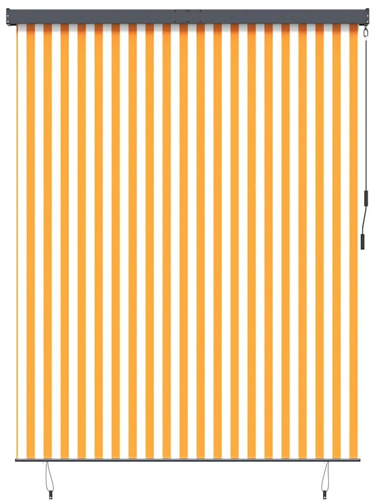 vidaXL Ρόλερ Ριγέ Κίτρινο και Μπλε 200 x 250 εκ. Ύφασμα και Αλουμίνιο