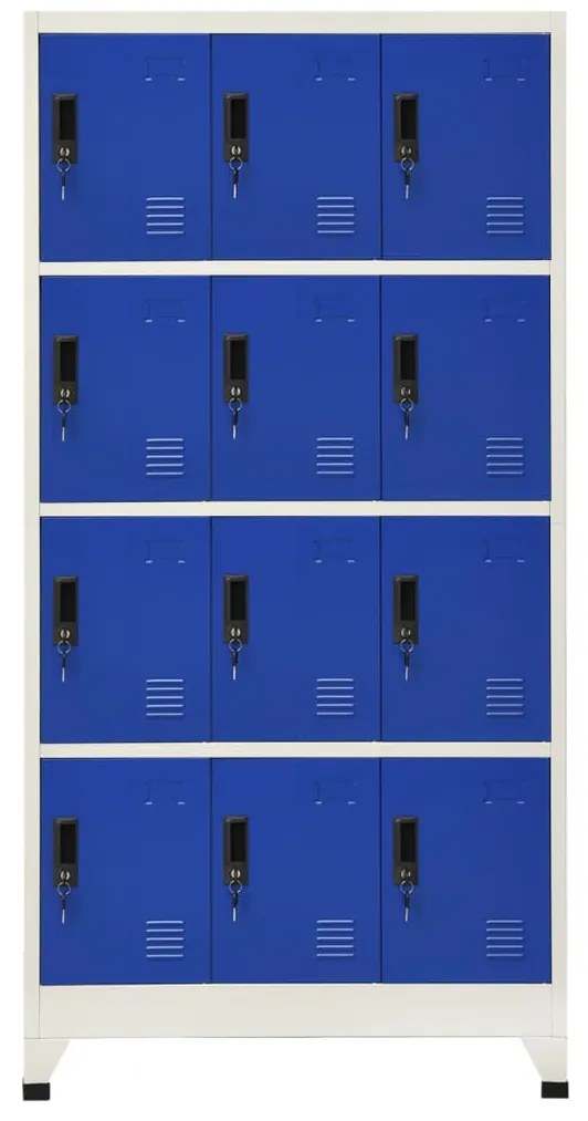 vidaXL Φοριαμός Γκρι και Μπλε 90 x 45 x 180 εκ. Ατσάλινος