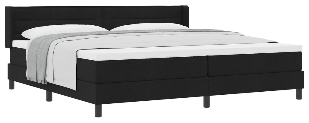 vidaXL Κρεβάτι με ελατήρια Μαύρο 200 x 200 cm Ύφασμα και αφρός