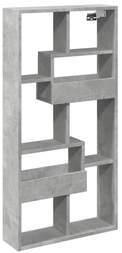 vidaXL Ντουλάπι Τοίχου Γκρι Σκυρ. 50x15x100 εκ. Επεξεργασμένο Ξύλο