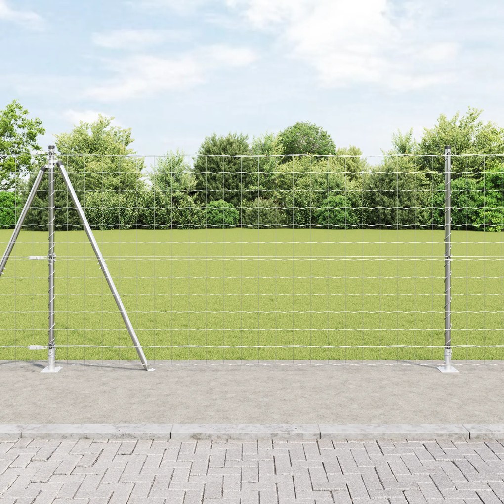 vidaXL Euro Fence με 7 Στηρίγματα με Φλάντζα 1.2x10 μ Γαλβανισμένος Χάλυβας