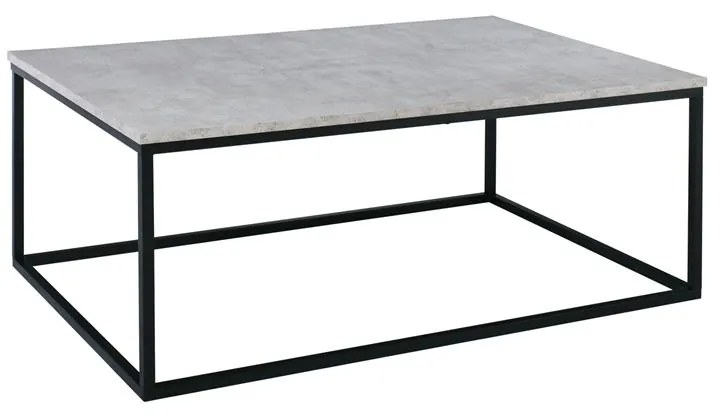 WOODWELL TEXAS Τραπεζάκι Σαλονιού Καθιστικού, Μέταλλο Βαφή Μαύρο - Cement 80x80x45cm ΕΜ745