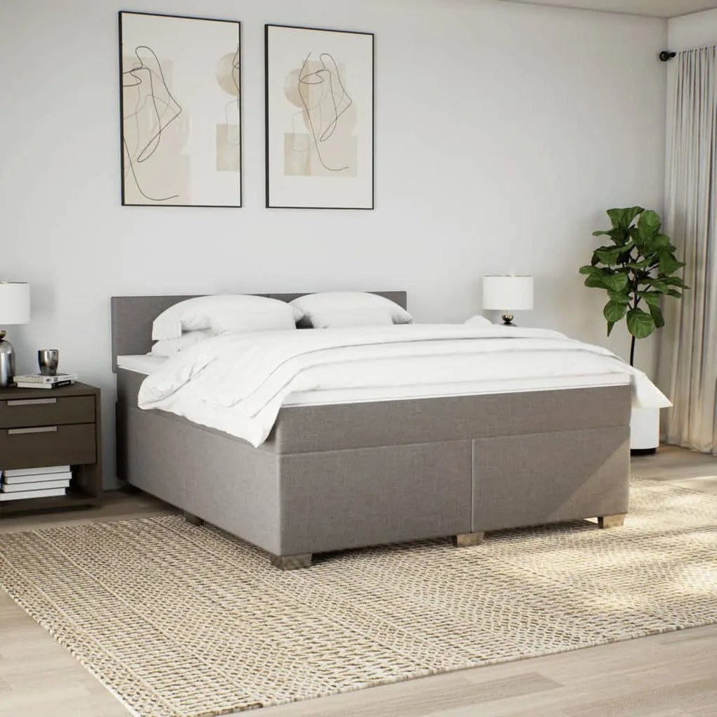 ΚΡΕΒΑΤΙ BOXSPRING ΜΕ ΣΤΡΩΜΑ TAUPE 180X200 ΕΚ. ΥΦΑΣΜΑΤΙΝΟ 3285964