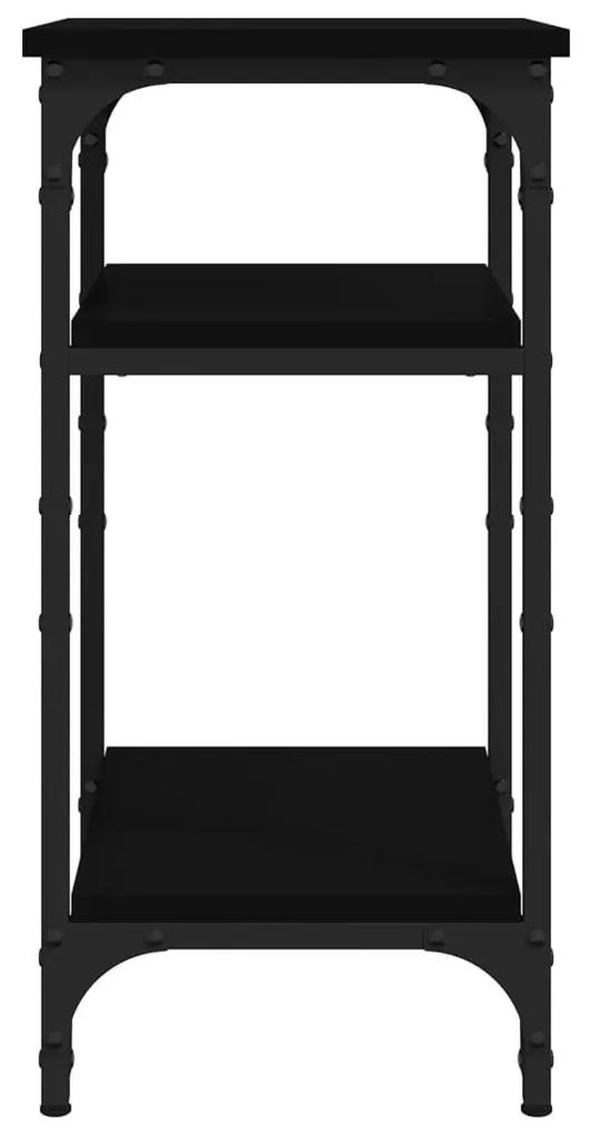 Βοηθητικό Τραπέζι Μαύρο 35 x 30 x 60 εκ. από Επεξεργασμένο Ξύλο - Μαύρο