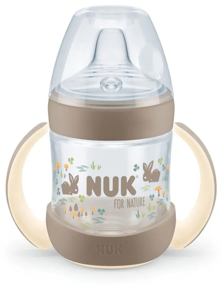 Μπιμπερό Εκπαίδευσης For Nature Με Λαβές 10743072 Temperature Control 150ml 6-18 Μηνών Grey Nuk 150ml Polypropylene