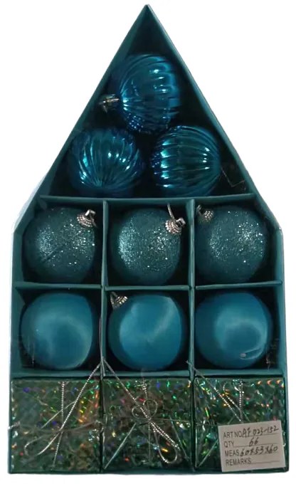 Σετ Χριστουγεννιάτικα στολίδια - 6cm - 12pcs - 231528-231528