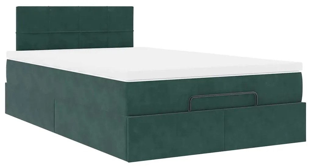 Οθωμανικό κρεβάτι με στρώμα &amp; LEDs Dark Green 120x200cm Velvet 3312617