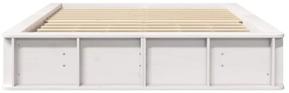 vidaXL Σκελετός Κρεβατιού Λευκό 210 x 118 x 30 εκ Στερεά ξυλεία πεύκου