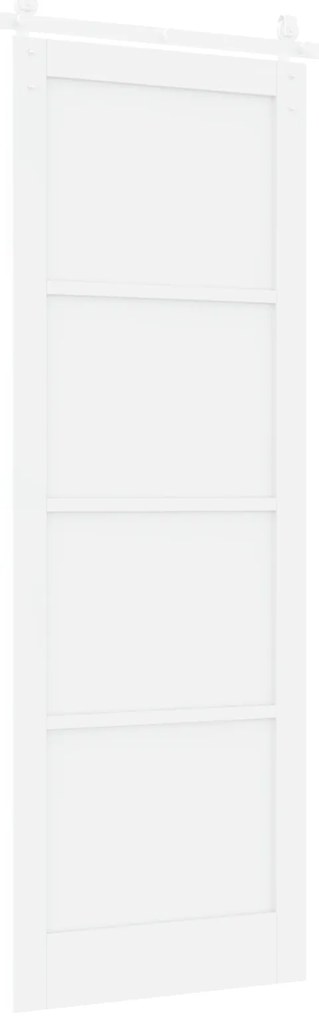 vidaXL Συρόμενη Πόρτα με Σετ Υλικών Λευκή 83x232 cm Συμπαγές Ξύλο Πεύκου