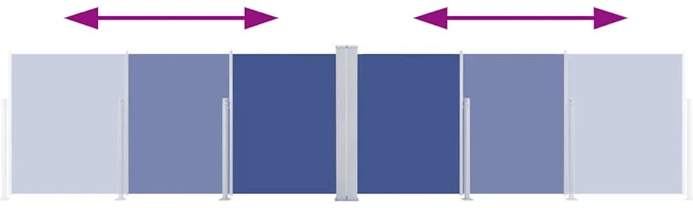 vidaXL Σκίαστρο Πλαϊνό Συρόμενο Μπλε 140 x 600 εκ.