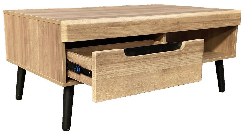 GRIF COFFEE TABLE ΦΥΣΙΚΟ ΜΑΥΡΟ ΜΑΥΡΟ 107x67xH46cm