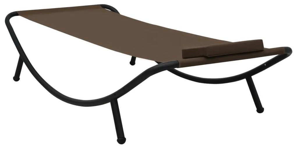 vidaXL Ξαπλώστρα - Κρεβάτι Κήπου Καφέ 200 x 90 εκ. από Ατσάλι