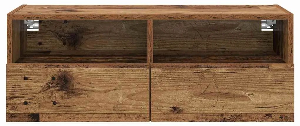 vidaXL Ντουλάπι Τηλεόρασης Τοίχου Επιτοίχιο Παλιό Ξύλο 80 x 30 x 30 εκ