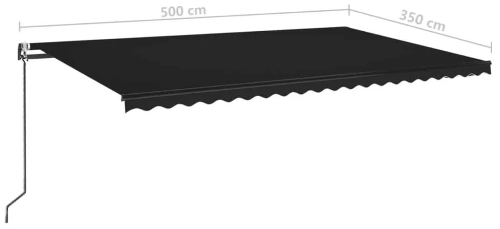 Τέντα Συρόμενη Αυτόματη Ανθρακί 500x350 εκ. - Ανθρακί