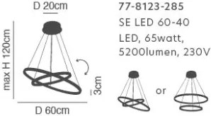 SE LED 60-40 OLYMPIC PENDANT CHROME Α5