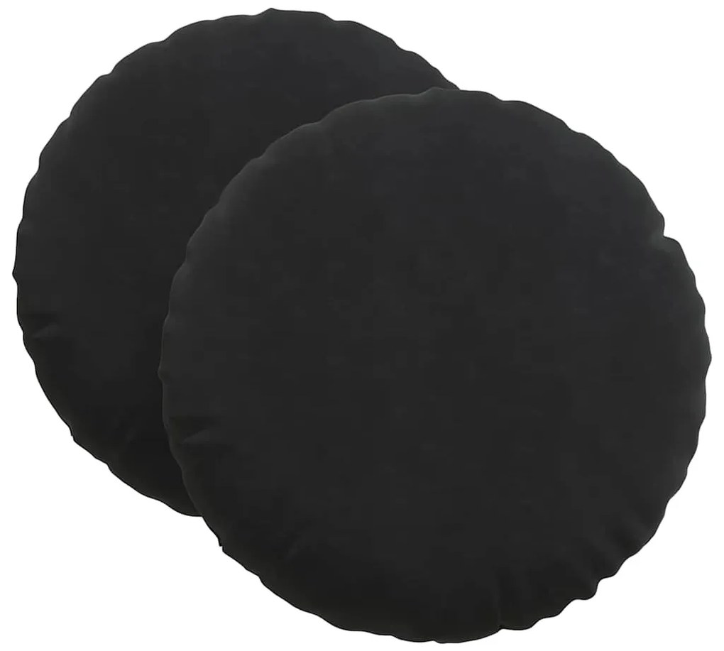 vidaXL Μαξιλάρια καθισμάτων 2 pcs Μαύρο Ø 40 x 13 εκ. Βελούδο