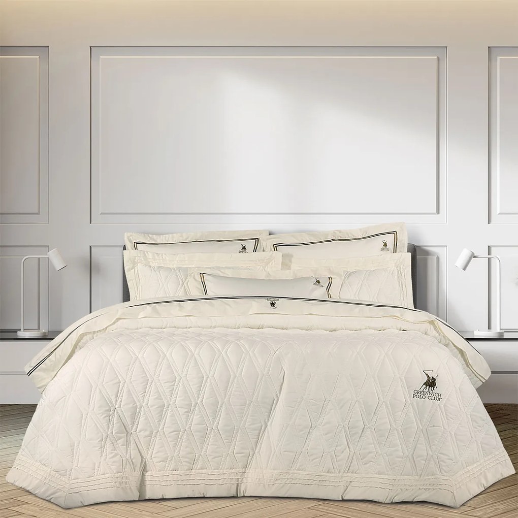 Κουβερλί Υπέρδιπλο (Σετ 220x240) Greenwich Polo Club Solid 2159 Creme