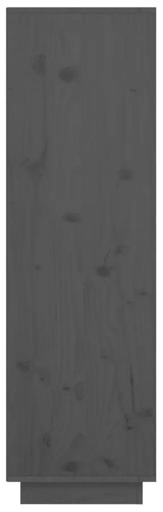 Ντουλάπι Ψηλό Γκρι 38 x 35 x 117 εκ. από Μασίφ Ξύλο Πεύκου - Γκρι