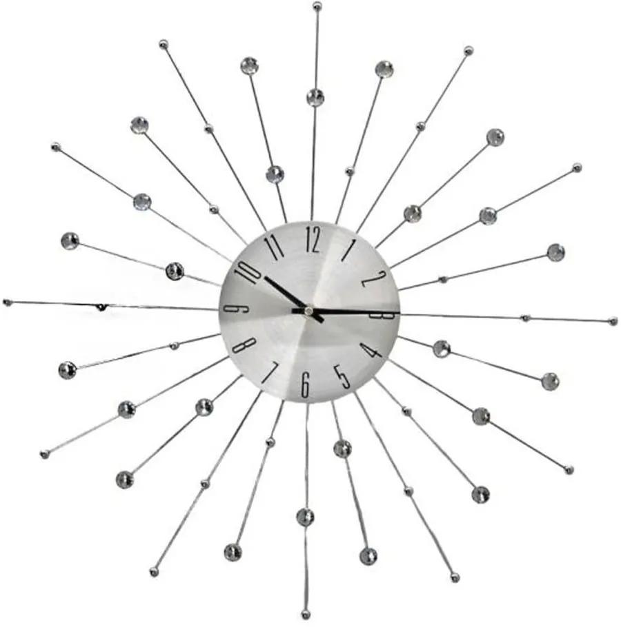 Ρολόι Τοίχου Με Διάφανους Κρυστάλλους 827961 50x4cm Silver Ankor Μέταλλο