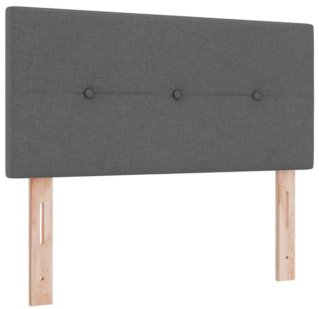 vidaXL Κρεβάτι Box Spring με Ματ σε Σκούρο Γκρι 90x190 εκ