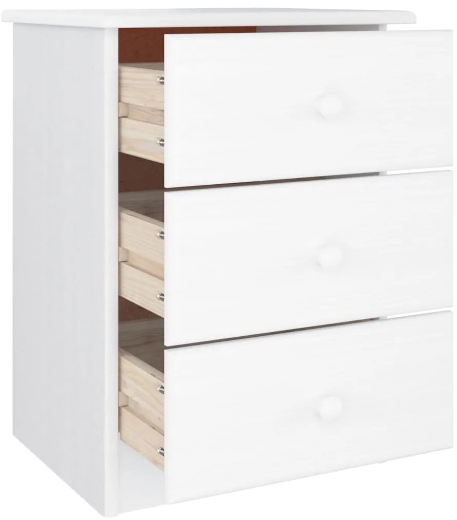 vidaXL Κομοδίνο ALTA Λευκό 41 x 35 x 55,5 εκ. από Μασίφ Ξύλο Πεύκου