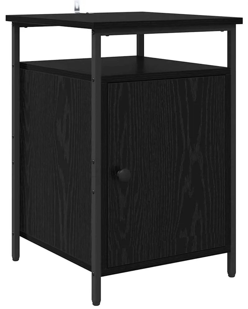 vidaXL Κομοδίνο Μαύρη Οξυά 40 x 42 x 60 εκ. Επεξεργασμένο ξύλο