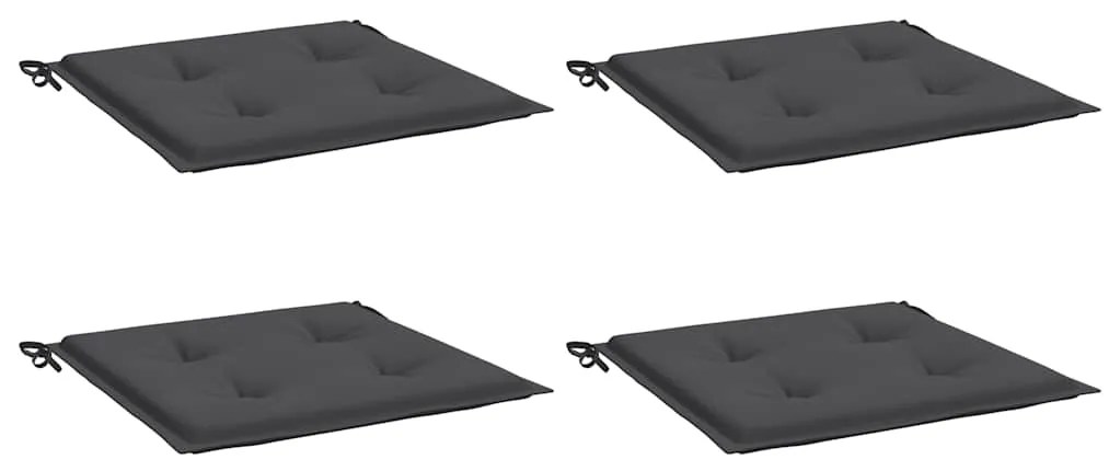 vidaXL Μαξιλάρια Καρέκλας Κήπου 4τεμ Ανθρακί 50x50x4 εκ. Oxford Ύφασμα